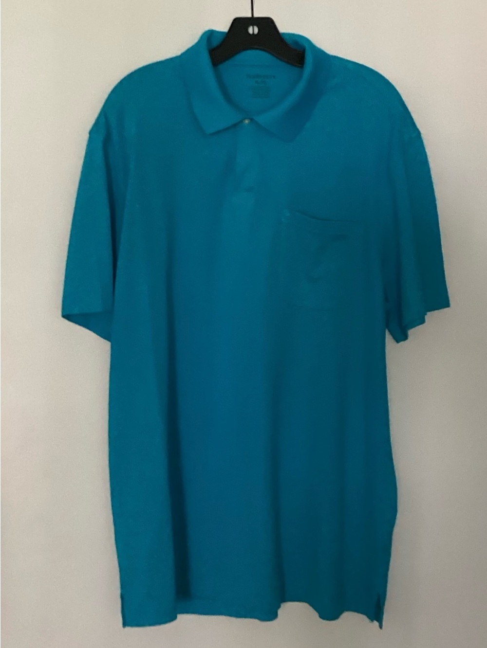 Men's Van Heusen XL Teal Polo Shirt with Chest Pocket - Classic Short Sleeve